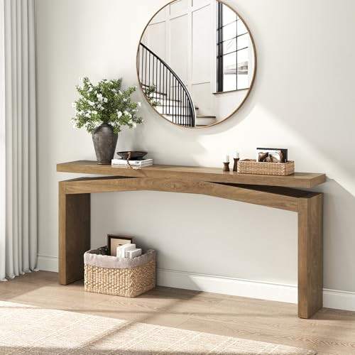 Epecoya Console Tables for Entryway 63-Inch, Wooden Sofa Tables Narrow Long Behind Couch Farmhouse, Modern Entryway Tables Rectangular for Entrance, Home, Living Room, Natural Brown | Amazon (US)