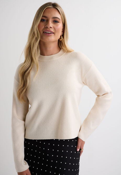Womens Cream Full Needle Knit Jumper | Peacocks