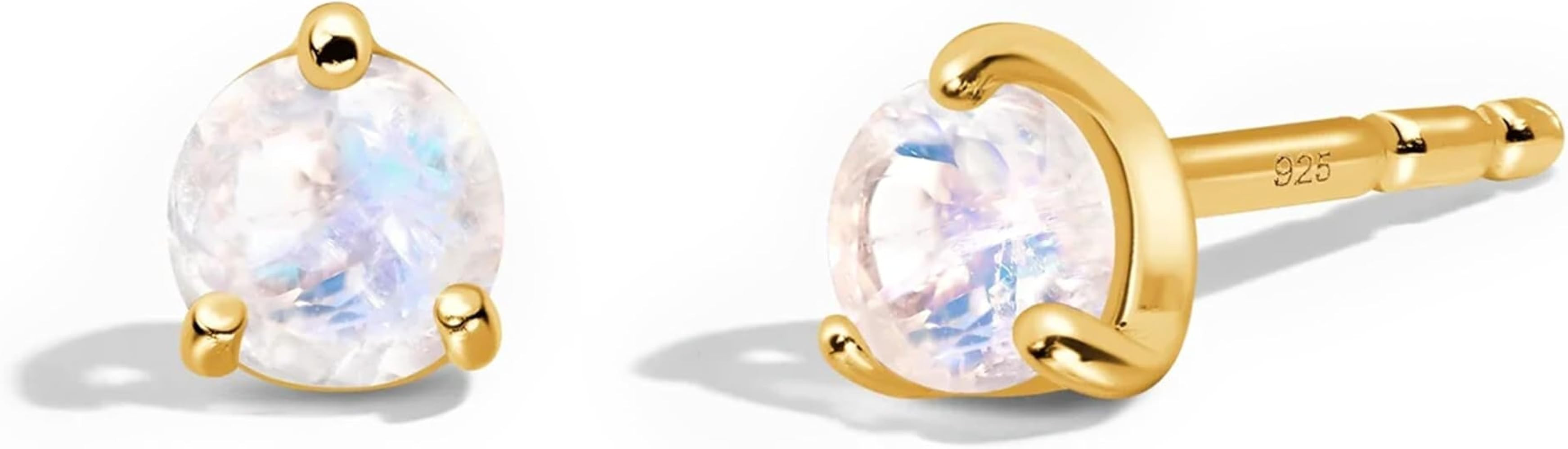 Moon Magic | Authentic Moonstone Earrings for Women | Black Obsidian, Onyx Earrings and studs| 18... | Amazon (US)