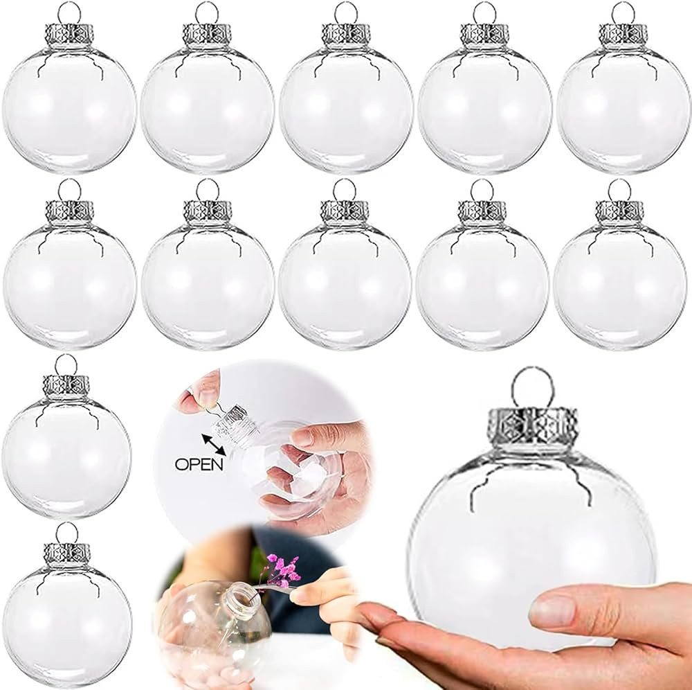 Neioaas Clear Plastic Ball Decor - Set of 12 DIY Christmas Decorative Balls,DIY Clear Plastic Fil... | Amazon (CA)