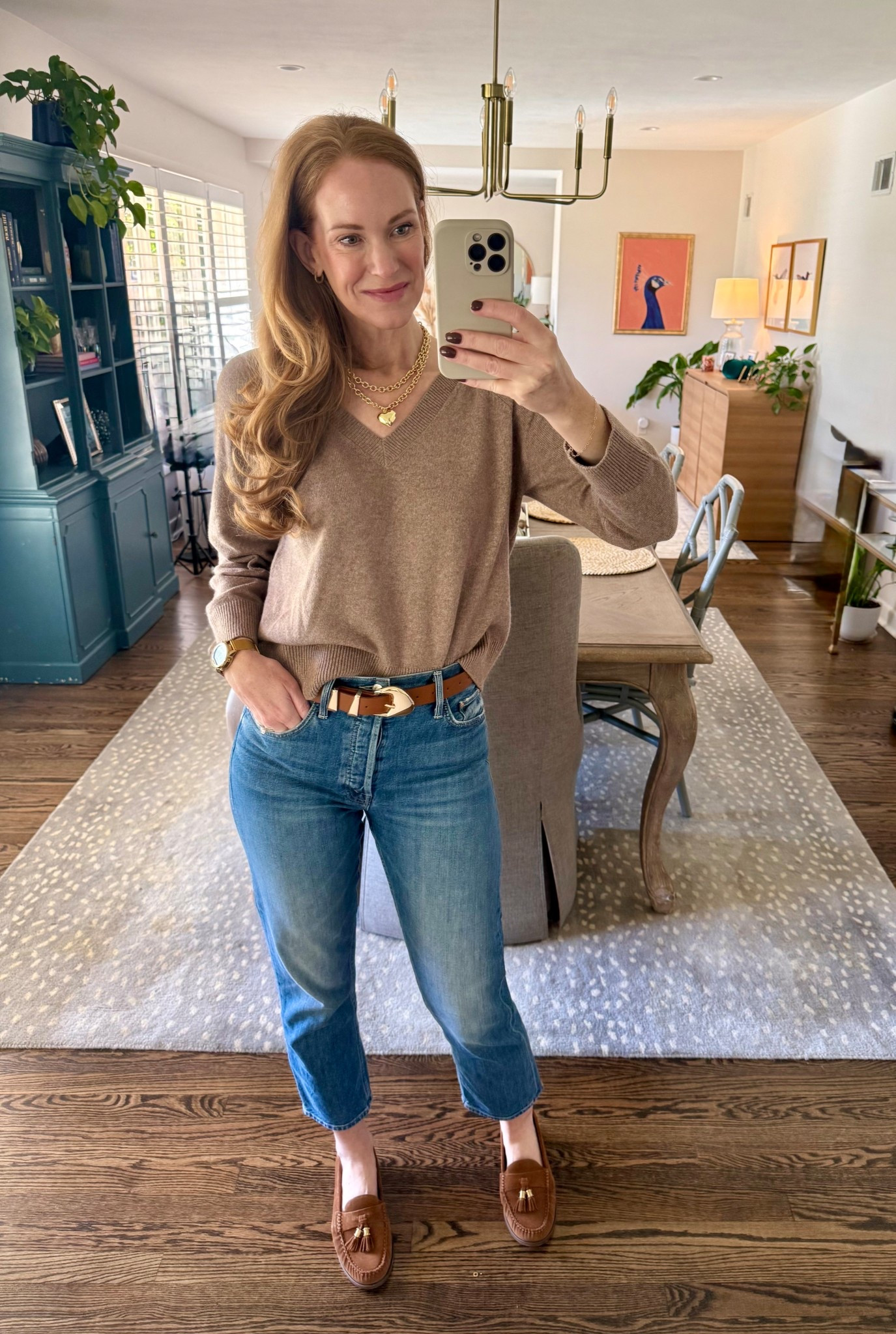 Today’s OOTD! So easy to throw on a comfy sweater and my favorite jeans and jazz them up with suede loafers and a belt! 

#LTKFindsUnder100 #LTKOver40 #LTKSeasonal