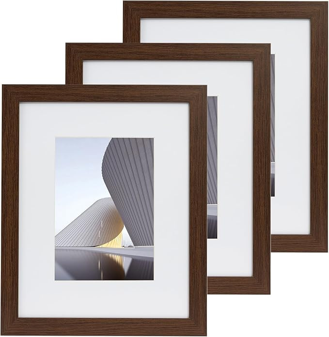 8x10 Picture Frame Set of 3, Photo Frame Display 5x7 Pictures with Mat or 8x10 without Mat, Hang ... | Amazon (US)
