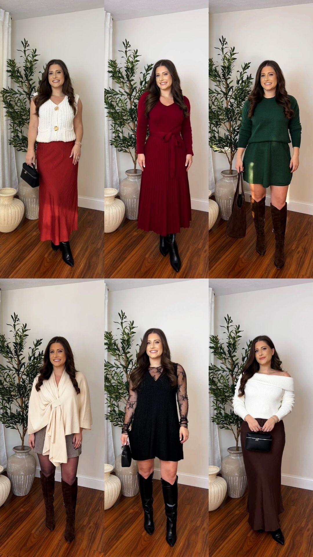 Outfit Inspo! Size small long skirt, Size Small button vest / size small red maxi dress / Size Small green sweater skirt set / OS Pancho, Size small houndstooth shorts / size small lace long sleeve, Size Small Black knit dress / Size Small long skirt

#LTKSeasonal #LTKFindsUnder100 #LTKootd