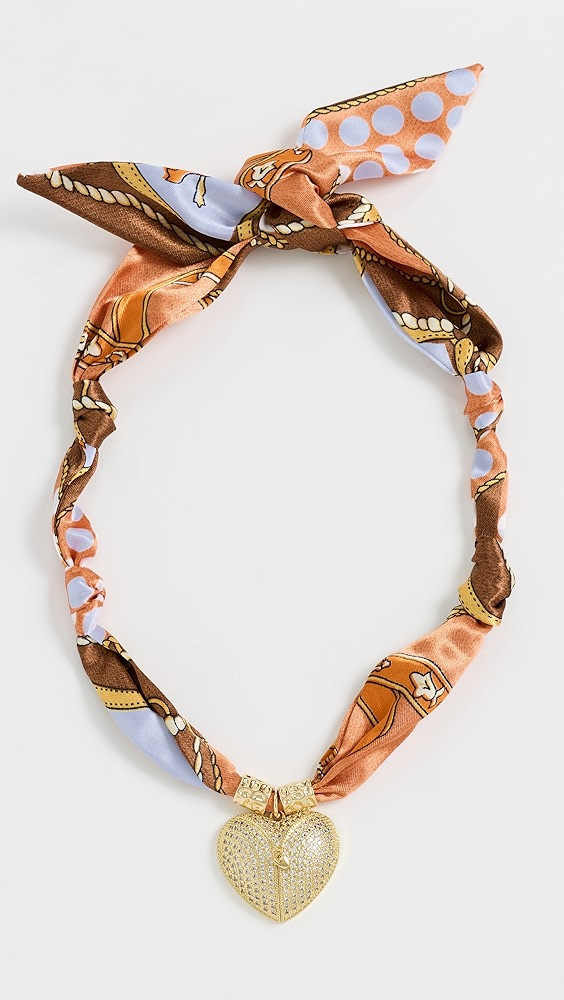 Gold Heart Pendant Scarf Necklace | Shopbop
