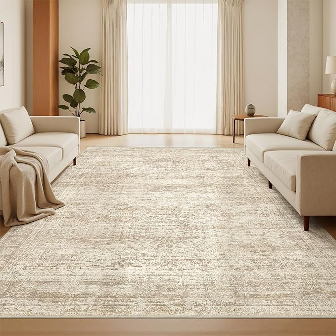 5x7 Area Rugs, Ultra-Thin Washable Rugs for Living Room, Anti-Slip Backing Area Rug for Bedroom, ... | Amazon (US)