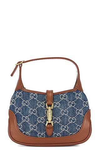 FWRD Renew Gucci Denim Jackie Shoulder Bag in Blue | FWRD | FWRD 