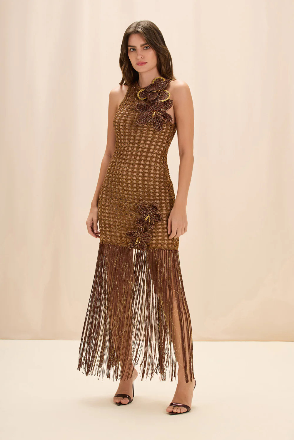 GAIA KNIT FRINGE MAXI DRESS | PatBO