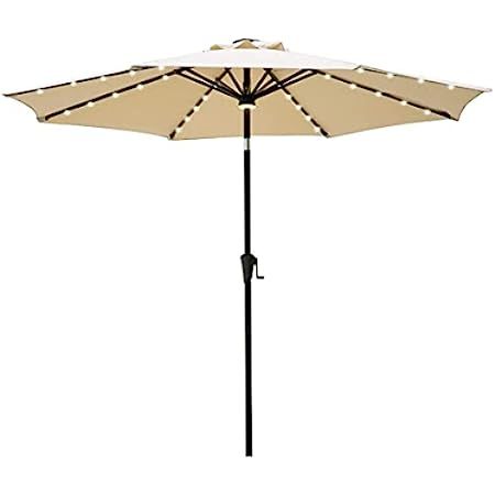 TANGKULA 10FT Solar Umbrella, Patio Umbrella with 112 LED Lights, Outdoor Table Market Umbrella w... | Amazon (US)