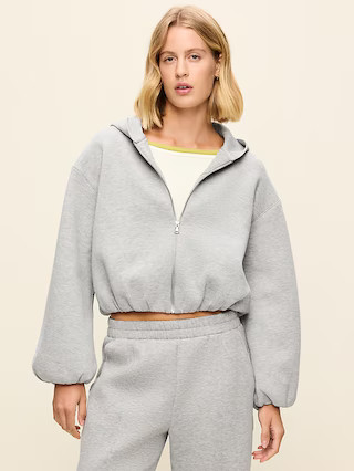 Bounce Fleece Bubble-Hem Hoodie Sweatshirt | Old Navy (US)