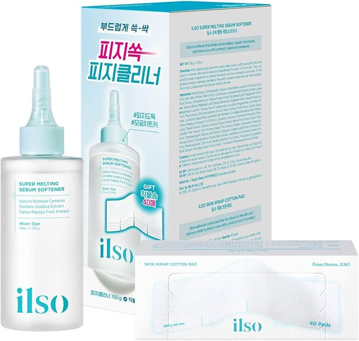 ilso Super Melting Sebum Softener, 5.29 fl oz, with 40 Skin Wrap Cotton Pads included, Pore Clean... | Amazon (US)