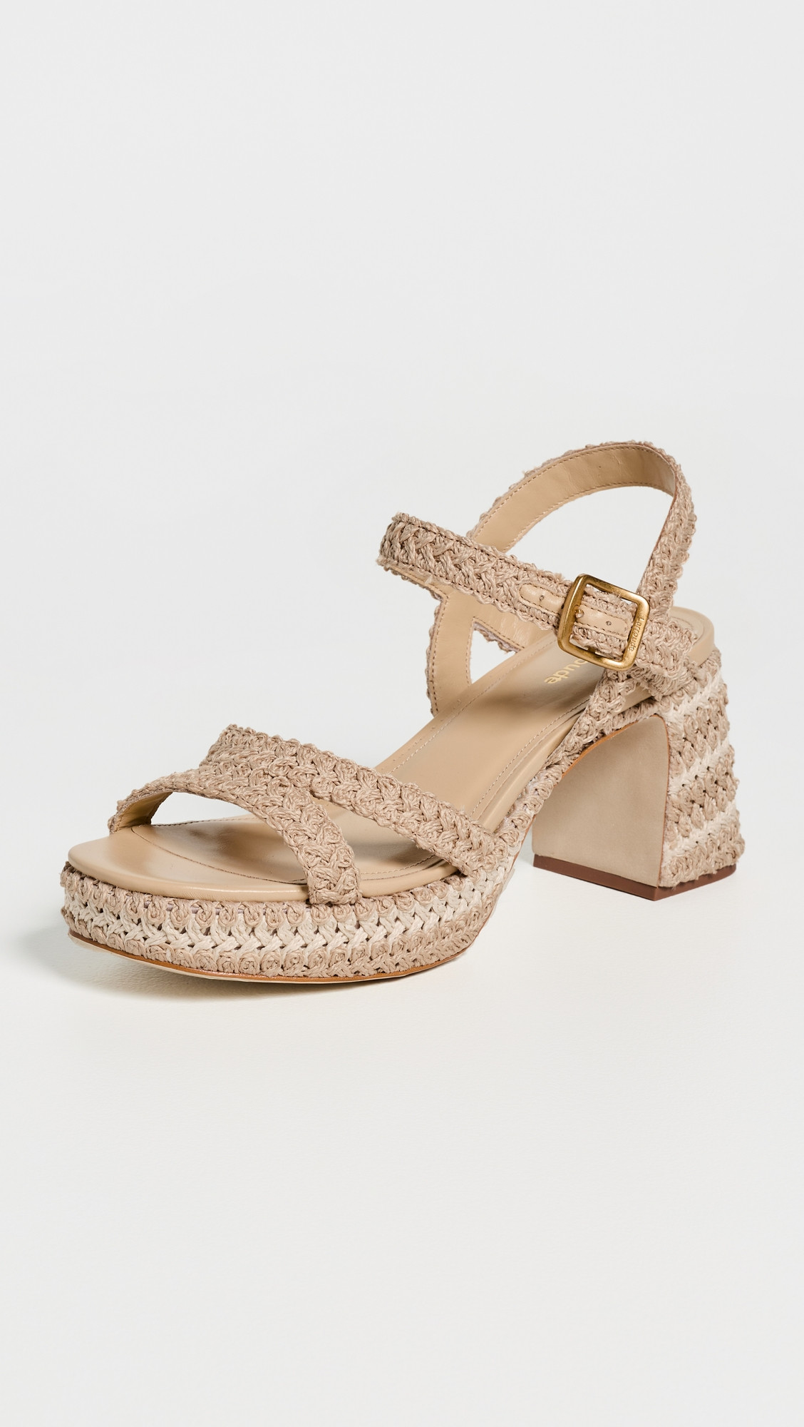 Larroudé Jolene Low Crochet Sandals Natural Crochet 5.5 | Shopbop