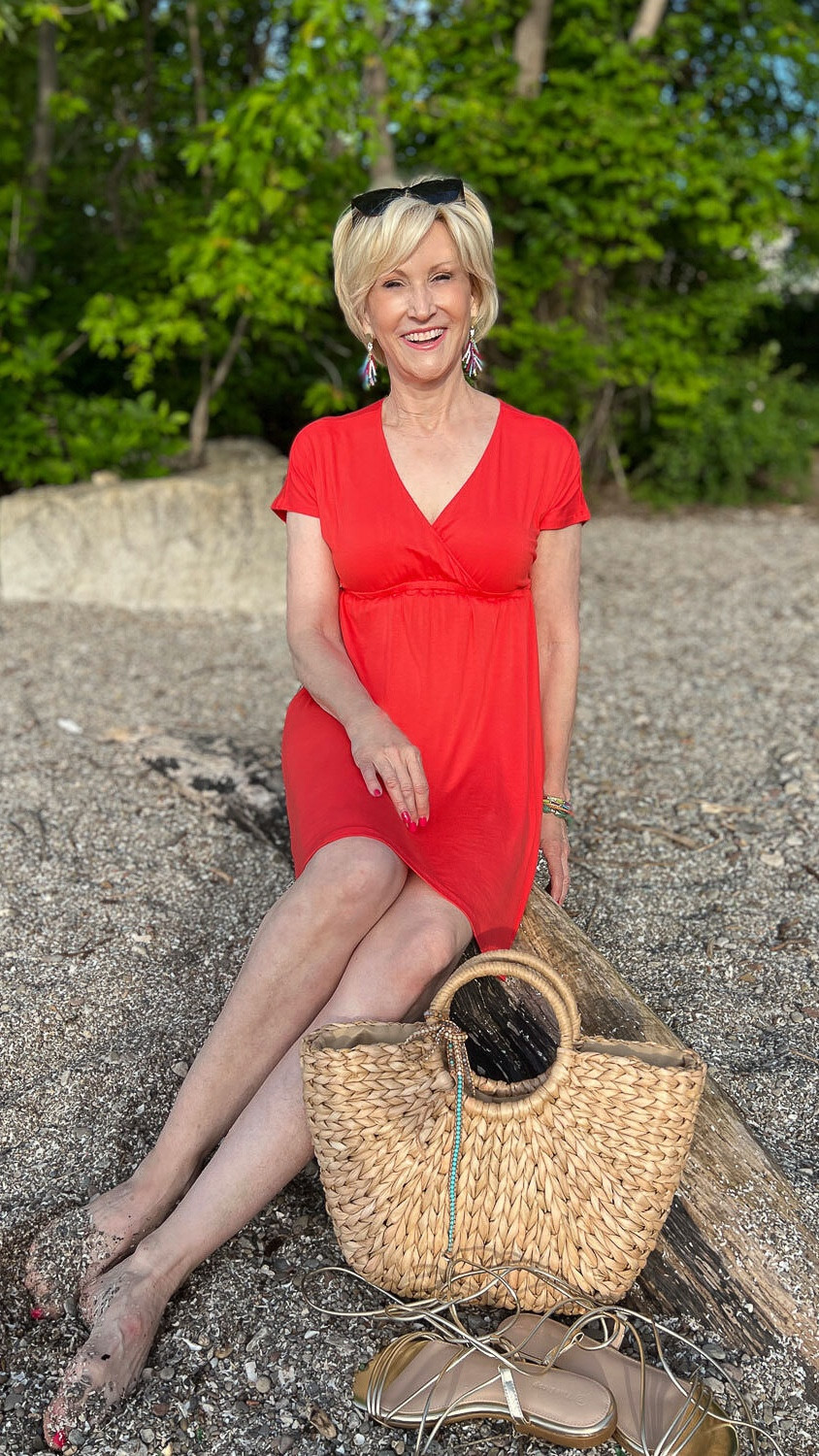 Sunkissed and carefree in this easy red stretch summer dress from @amazon — paired with my favorite woven handbag and strappy gold sandals for that effortless beach-to-brunch vibe ☀️👜✨
Barefoot for now, but ready to slip into something chic when the sun sets!

#RedDressVibes #SummerStyle #Over50Fashion #BeachDayLook #WovenBag #GoldSandals #CoastalChic #EffortlessElegance 

#LTKSeasonal #LTKOver40 #LTKStyleTip