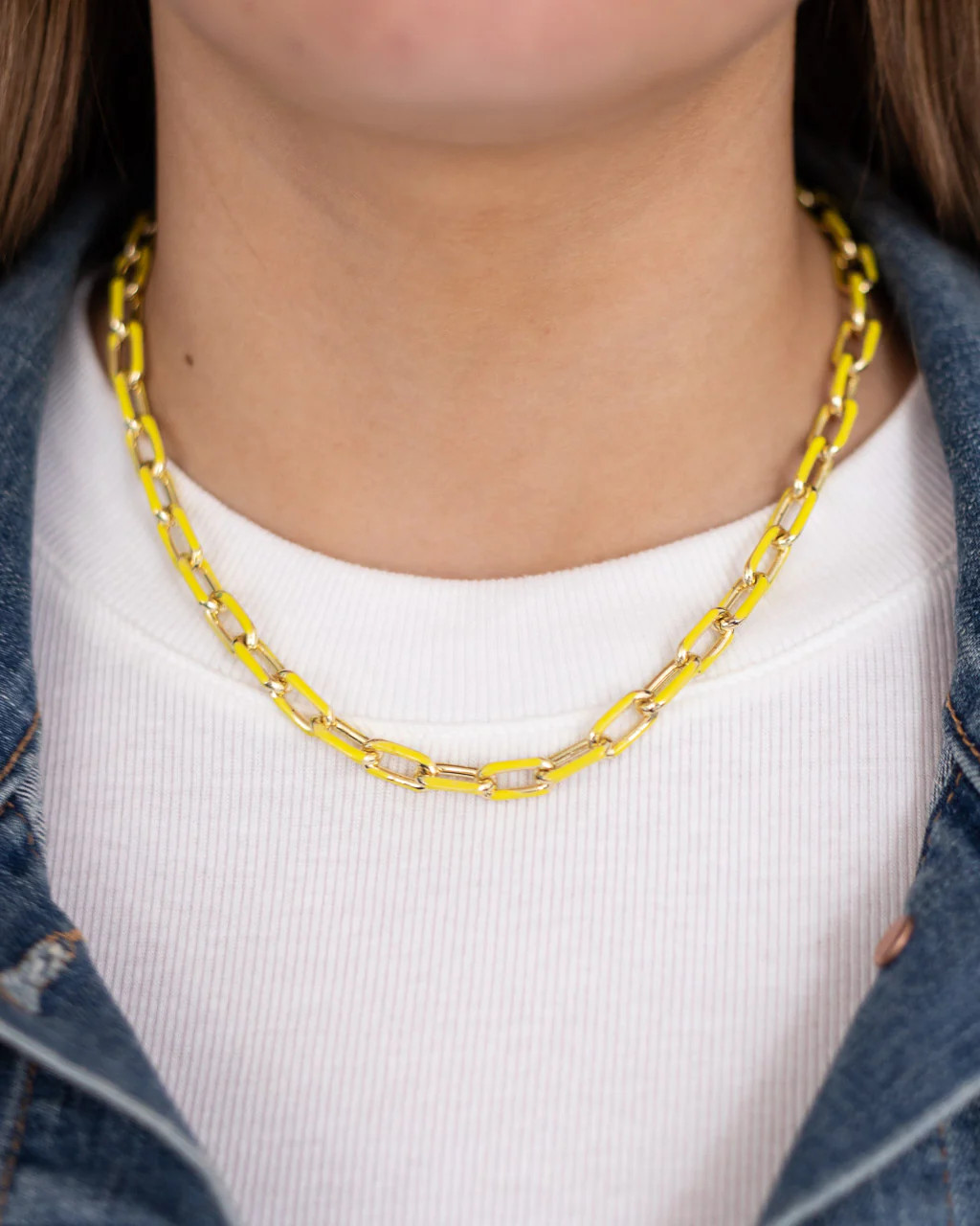 Yellow Enamel Chain Necklace | Kaleidoscope Living