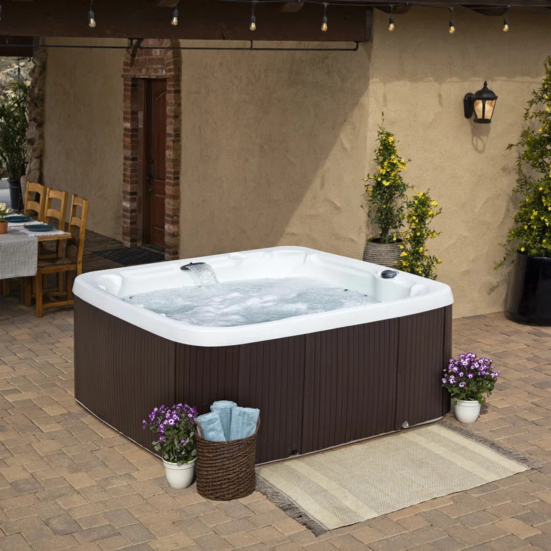 Lifesmart Spas LS600DX 230 Volt 7-Person 65-Jet Square Hot Tub with Ozonator | Wayfair North America