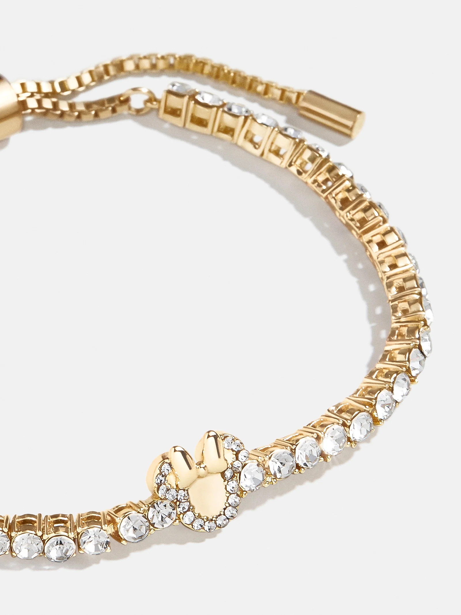 Minnie Mouse Disney Tennis Bracelet - Gold/Pavé | BaubleBar (US)