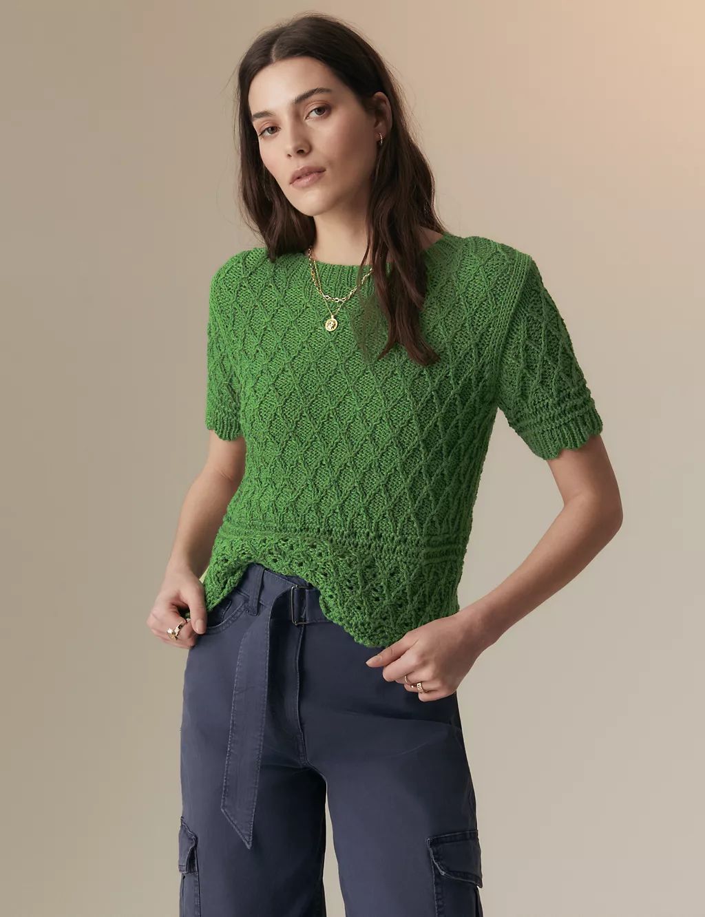 Cotton Rich Textured Knitted Top | Marks & Spencer (UK)