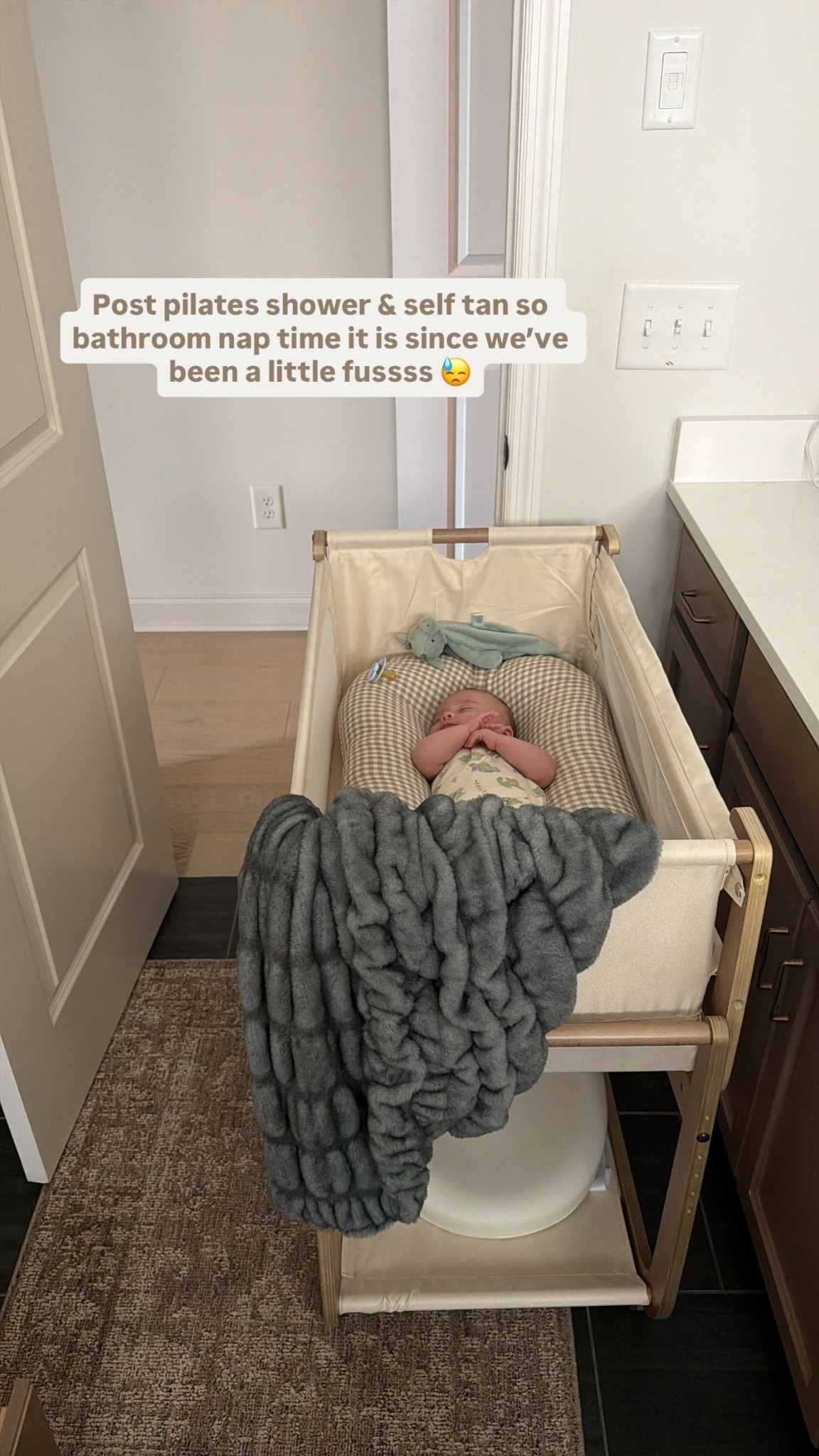 Bassinet on wheels! Lounger is the old version snuggle me- linked the gingham cover if you have the same lounger and a similar lounger🤎 Code KELSEYB for Lola blankets

#LTKBaby #LTKHome