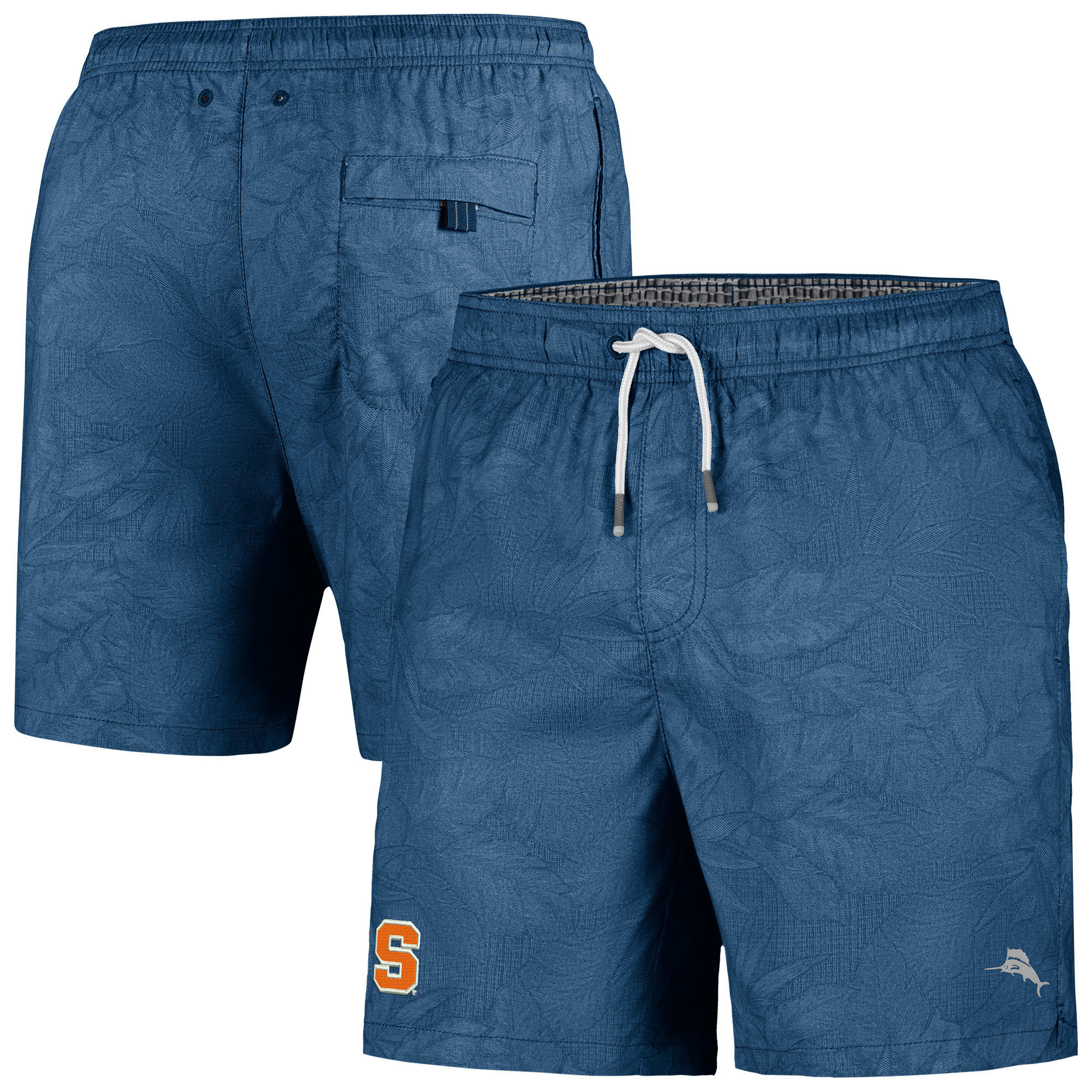 Men's Tommy Bahama Navy Syracuse Orange Naples Layered Leaves Swim Trunks | Fanatics