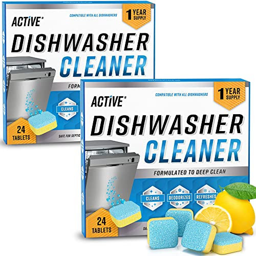 Dishwasher Cleaner Deodorizer Tablets 48 Pack - Deep Cleaning Descaler Pods Dish Washer Machine Clean, Heavy Duty & Septic Safe, Natural Limescale Remover, Hard Water, Calcium, Odor - 48 Count | Amazon (US)
