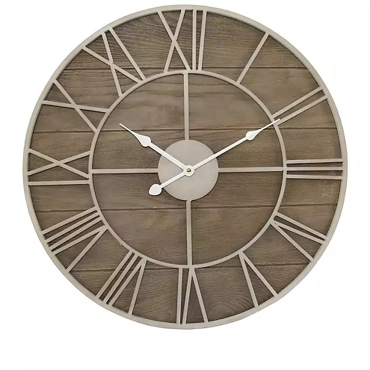 White Natural Wood Raised Clock | Kirkland's Home