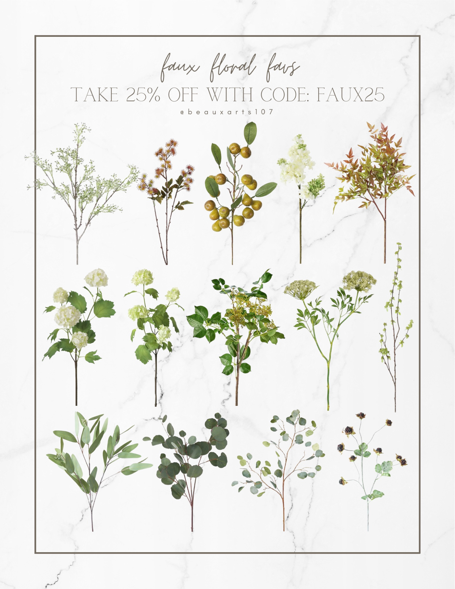 Save 25% off faux floral and faux plants site wide with code: FAUX25

#LTKSale #LTKsalealert #LTKstyletip #LTKFind #LTKhome #LTKunder50