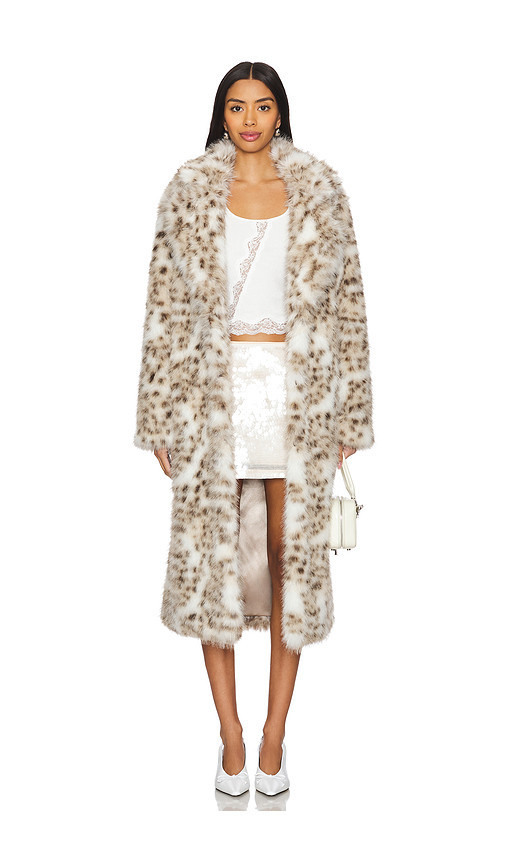 MAJORELLE x Emma Rose Lola Faux Fur Coat in Snow Leopard. Size L | Revolve Clothing (Global)