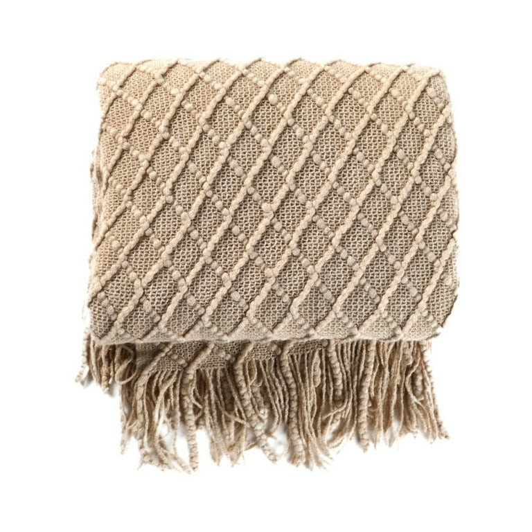 Promotion Clearance! Textured Knitted Soft Throw Blanket with Tassels Warm Fluffy Cozy Plush for ... | Walmart (US)