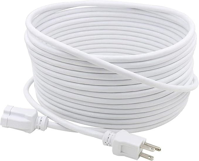 Clear Power 35 ft Indoor/Outdoor Extension Cord 16/3 SJTW, White, Water & Weather Resistant, Flam... | Amazon (US)