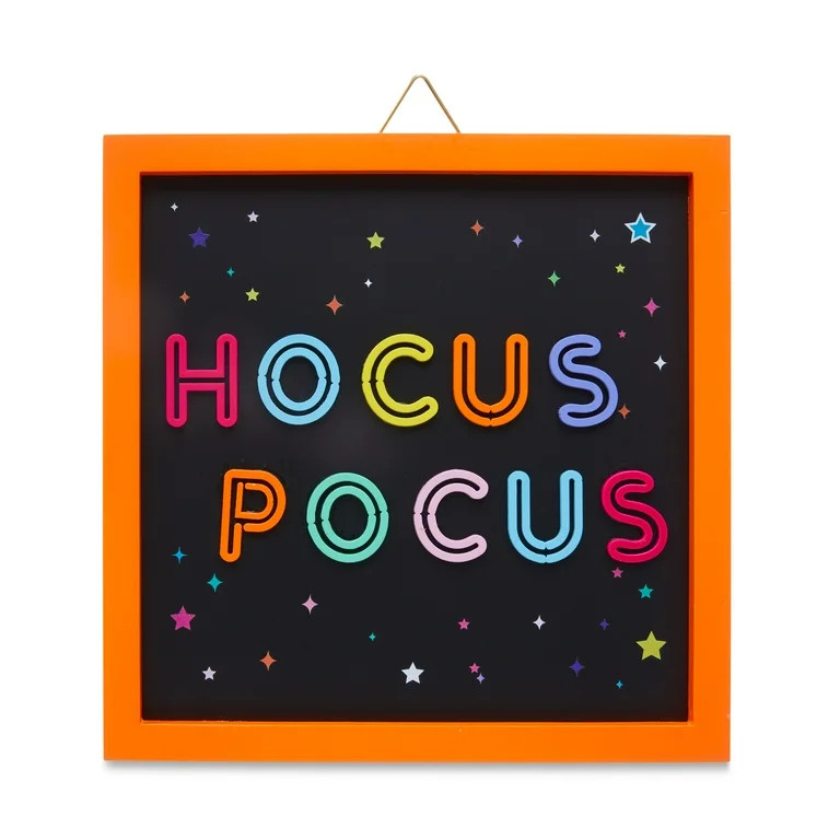 Halloween Multicolor Wood Hocus Pocus Wall Hanging Decoration, 8 in L x 0.5 in W x 8 in H, by Way... | Walmart (US)