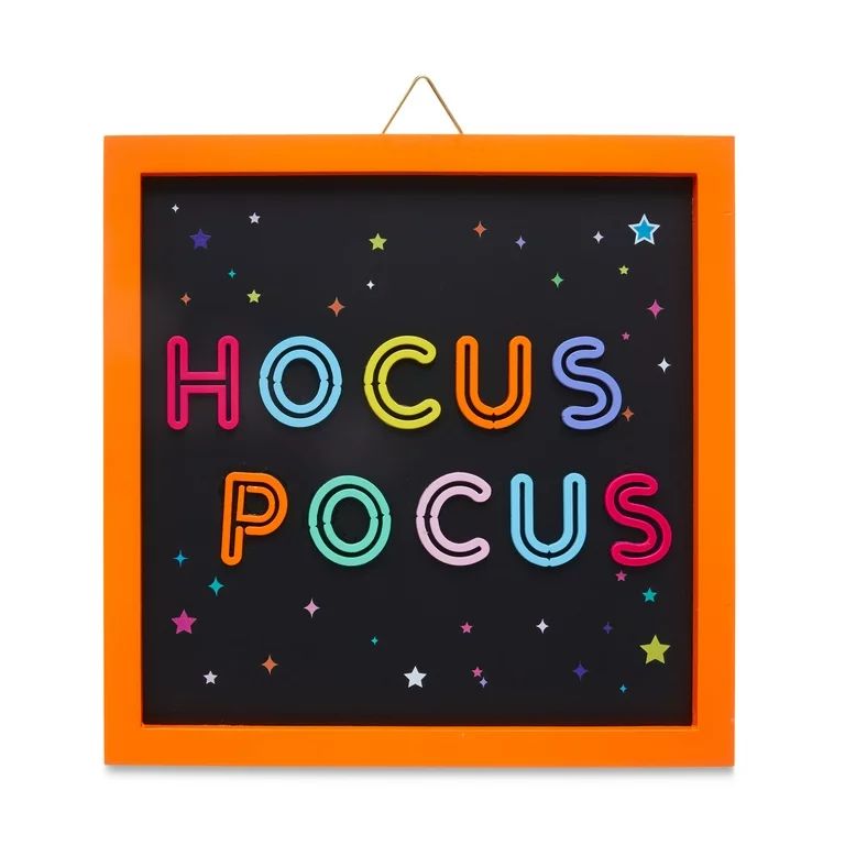 Halloween Multicolor Wood Hocus Pocus Wall Hanging Decoration, 8 in L x 0.5 in W x 8 in H, by Way... | Walmart (US)