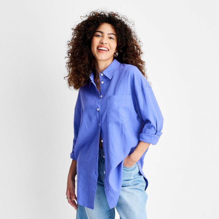 Women's Long Sleeve Oversized Poplin Shirt - Future Collective™ with Gabriella Karefa-Johnson V... | Target