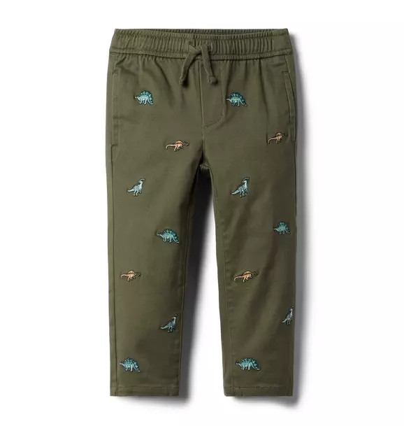 Embroidered Dinosaur Twill Jogger | Janie and Jack