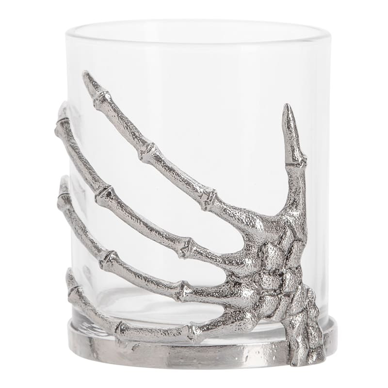Southern Gothic Skeleton Hand Double Old Fashioned Glass | At Home