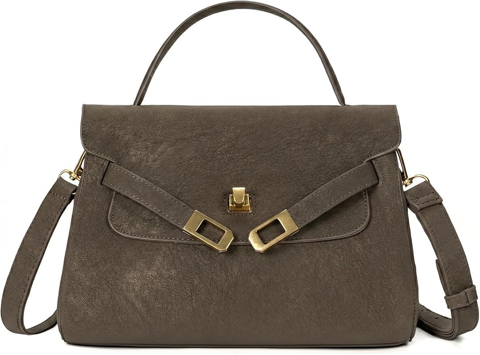 ALEX & MIA Suede Shoulder Bag for Women，Top Handle Flap Handbag with Gold-Tone Lock，Elegant V... | Amazon (US)