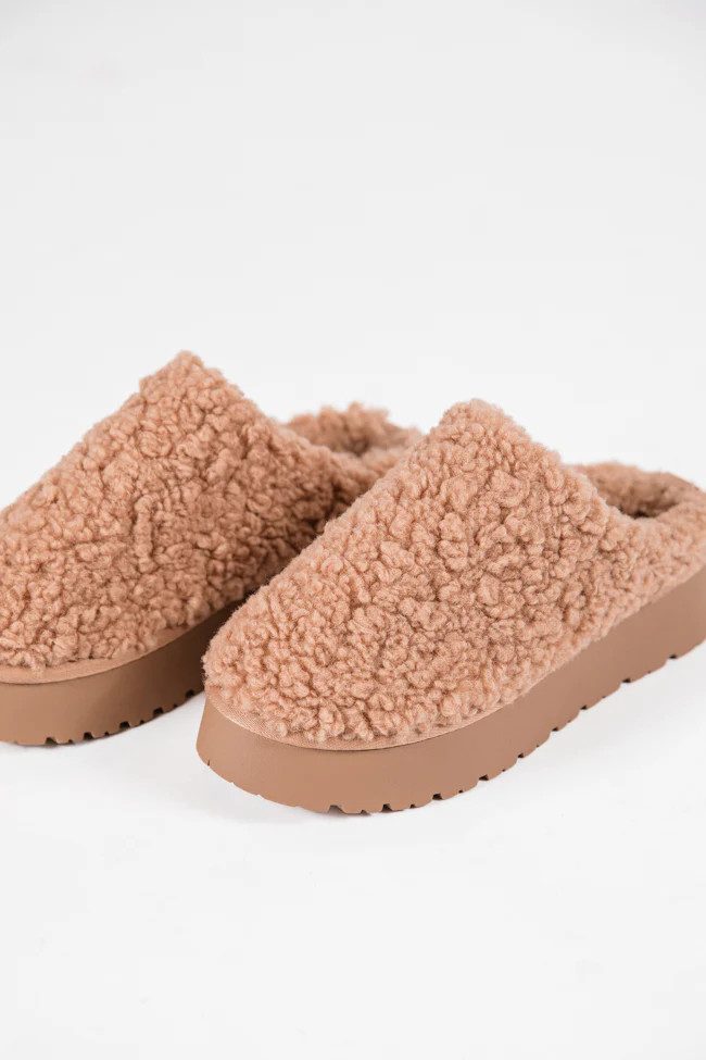 Tilly Camel Sherpa Platform Slipper DOORBUSTER | Pink Lily