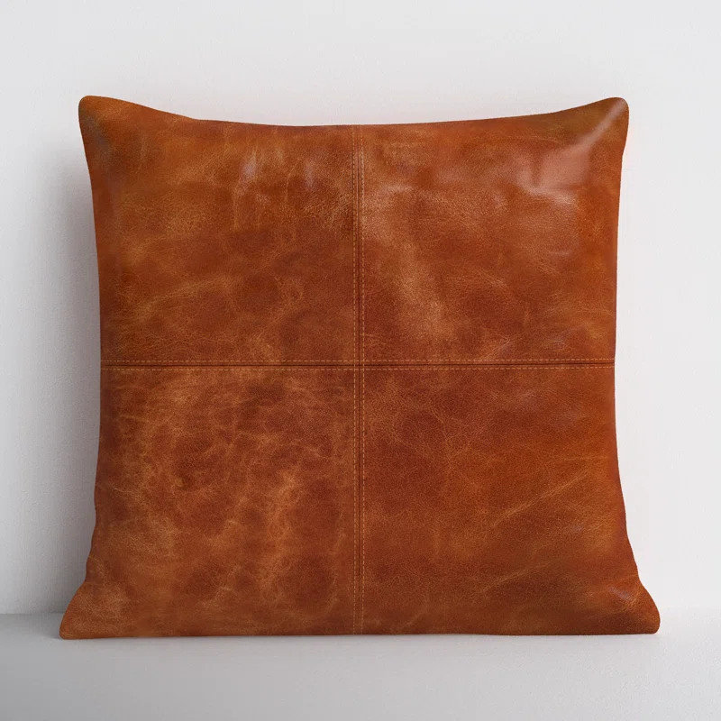 Joss & Main Emily Leather/Suede Throw Square Pillow & Reviews | Wayfair | Wayfair North America
