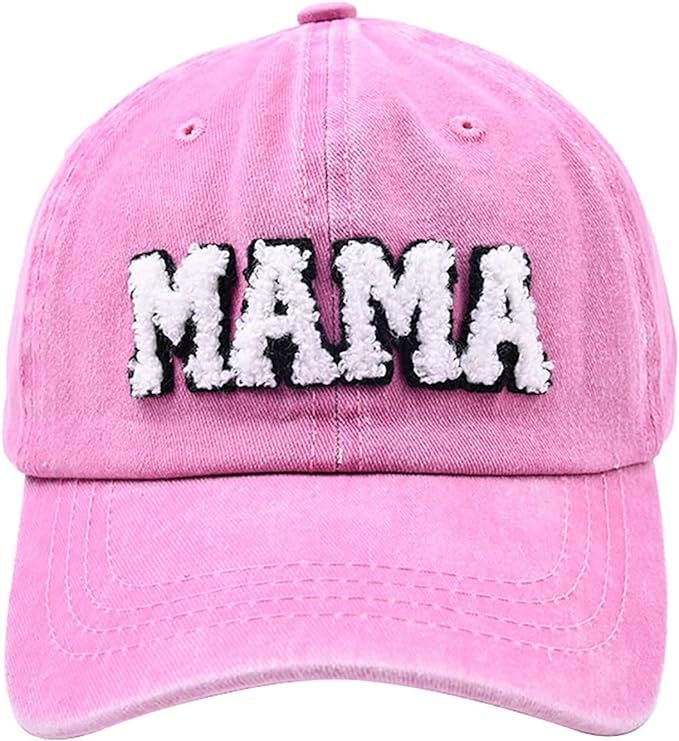Mama Hats for Women, Gifts for Mom, New Mom, Mom to Be, Adjustable Washed Distressed Baseball Cap | Amazon (US)