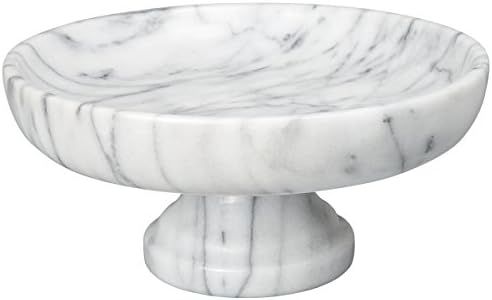 Creative Home Natural Marble 10" Diam. x 4.5" H Fruit Bowl on Pedestal, Fruit Dessert Snacks Serv... | Amazon (US)