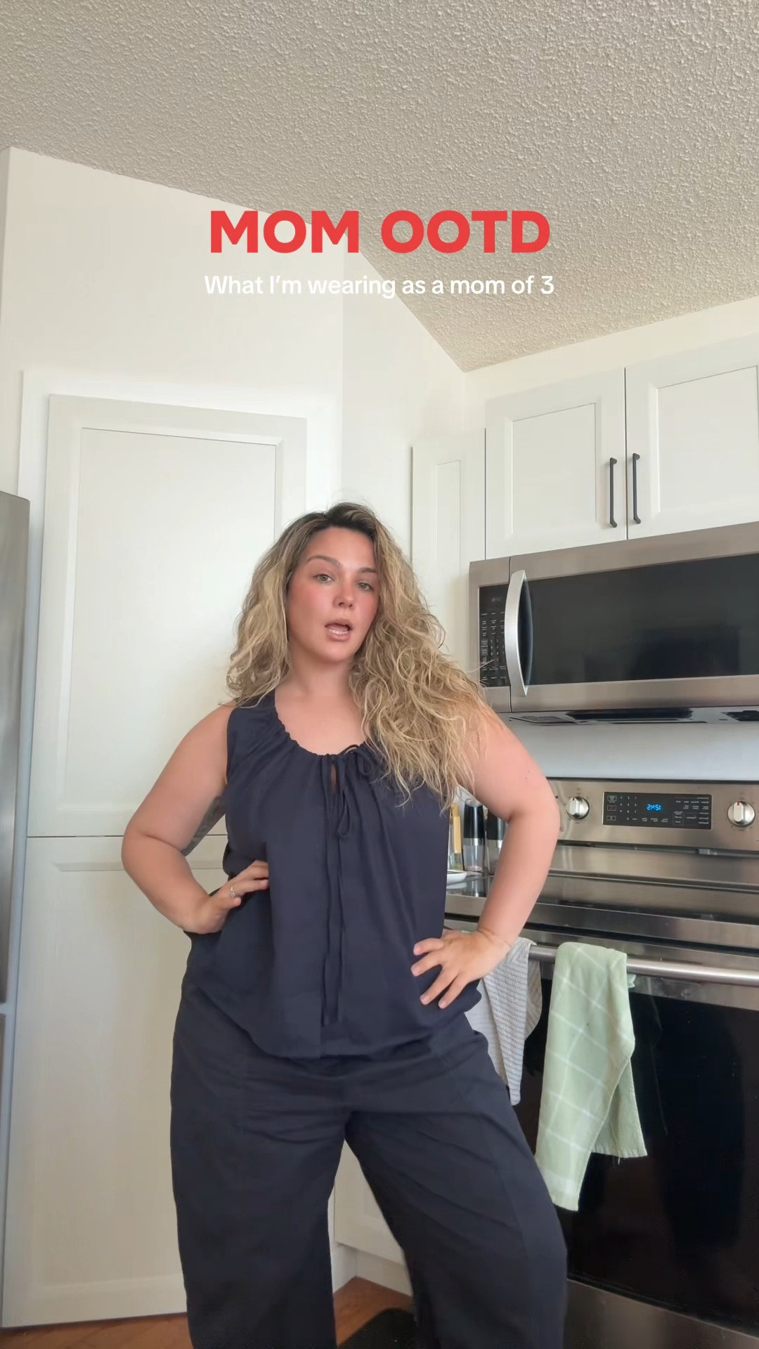 Wearing an XL in top and XL in bottoms ( they are rolled bc they are too big )

#LTKmidsize
