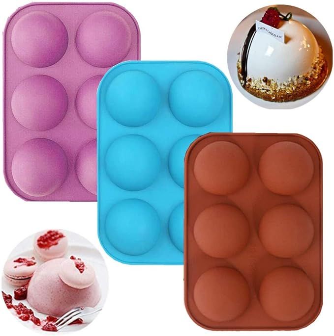 6 Holes Silicone Mold For Chocolate，Half Sphere Silicone Molds For Baking, BPA Free Cupcake Bak... | Amazon (US)