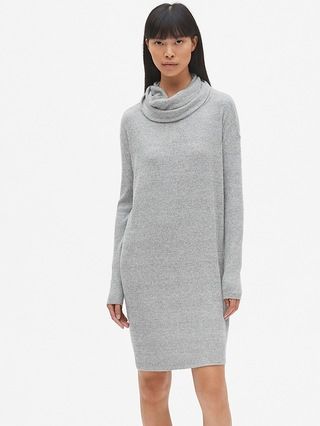 Softspun Ribbed Cowl-Neck Sweater Dress | Gap US