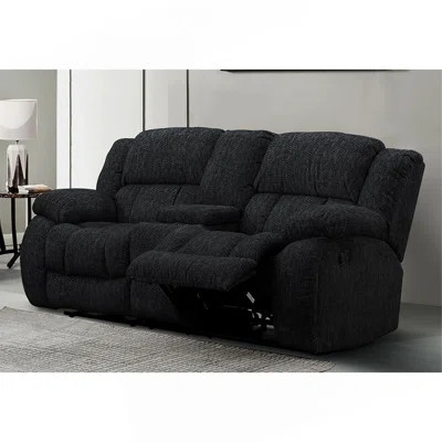 Stonic Ebony Console Reclining Loveseat | Wayfair North America