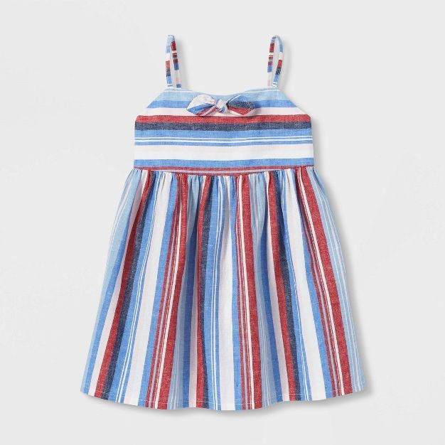 OshKosh B'gosh Toddler Girls' Sleeveless Striped Tie-Front Dress | Target