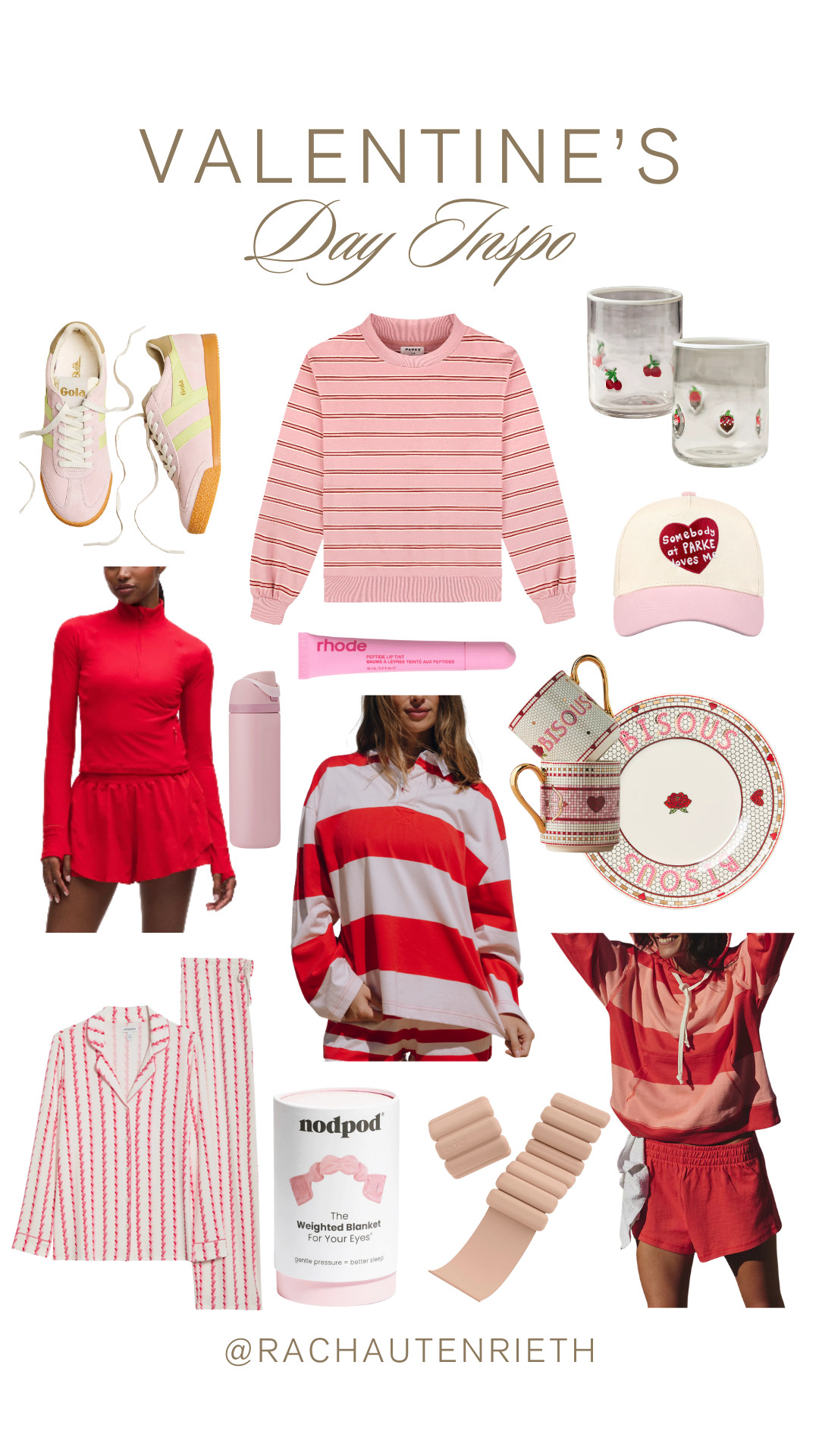 Valentine’s Day inspo ❤️ Featuring the new Parke mockneck, Lululemon red shorts + zip-up set, the Daily Drills rugby set, Anthropologie icon juice glasses, Rhode lip favorites, and more. 

 #LTKValentine #LTKootd #LTKBeauty