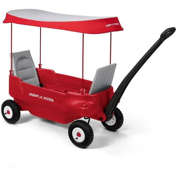 Radio Flyer, Deluxe All-Terrain Pathfinder Wagon with Canopy, Air Tires, Red - Walmart.com | Walmart (US)