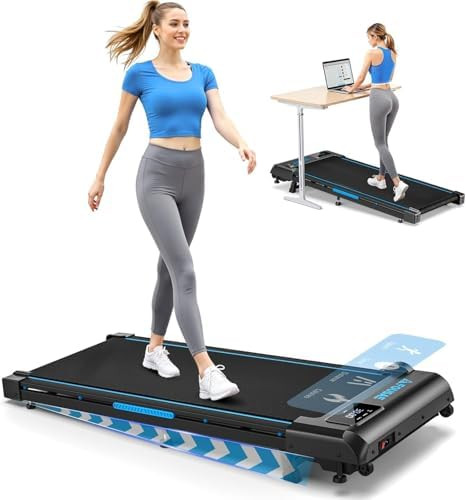 Walking Pad Treadmill, 6.2MPH Under Desk Walking Pad with 10% Incline, Treadmills for Home with D... | Amazon (US)