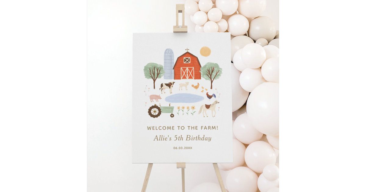 Farm Birthday Party Welcome Sign | Zazzle | Zazzle