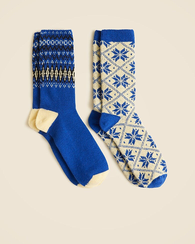 Fair Isle snowflake socks two-pack | J. Crew US