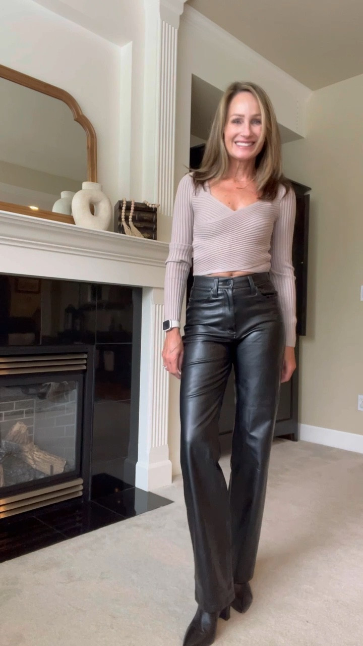 Abercrombie leather pants and tops. Fall style. 

#LTKstyletip #LTKFind