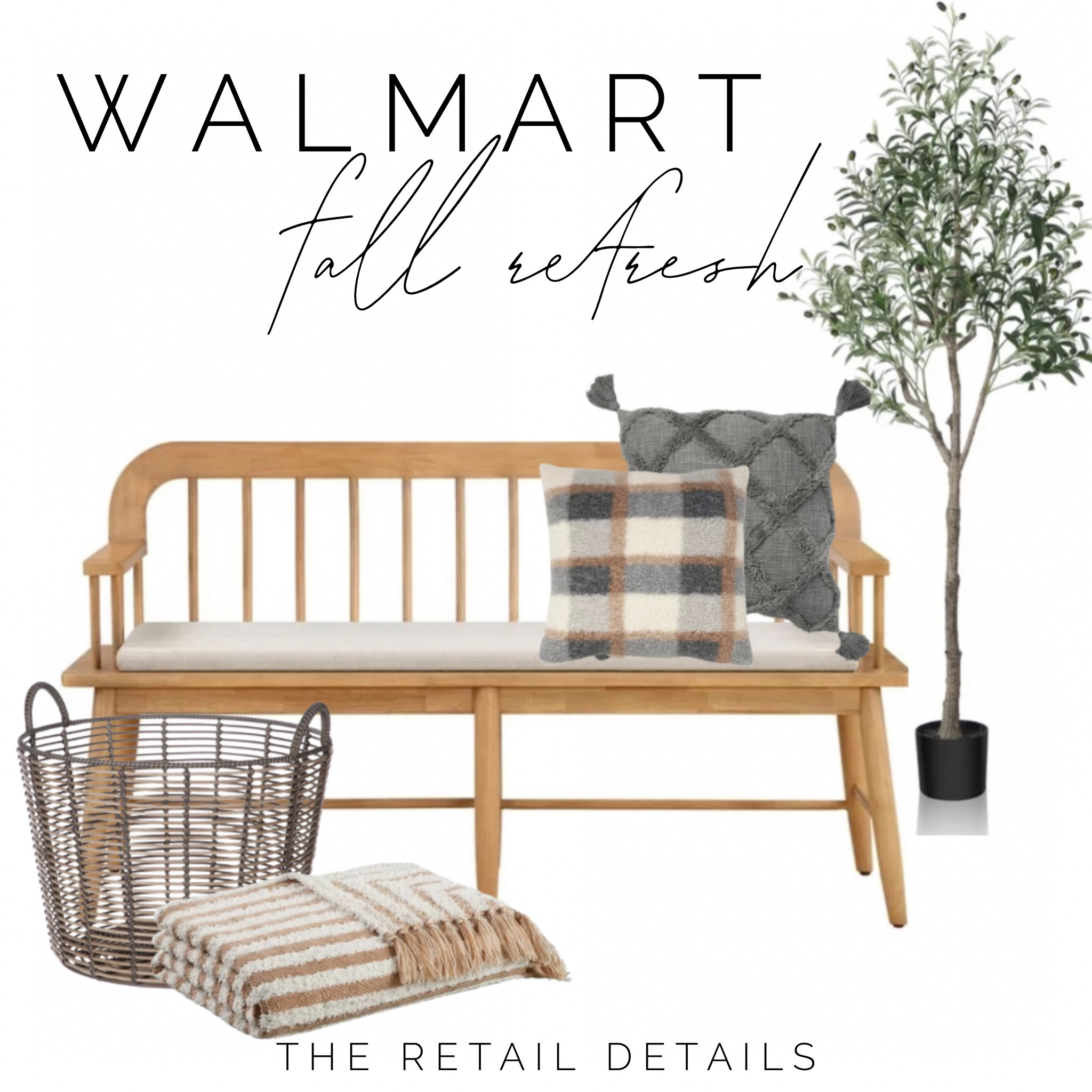 I’m so excited to be teaming up with @walmart to give my home a little fall refresh! I’m making our corner by the stairs a little more cozy, and what better way than to layer this cute bench with soft blankets and fun pillows. The basket is the perfect way to store extra blankets or pillows, or use it to move the accessories when you’re sitting down to read. #walmartpartner #walmart 

#LTKhome #LTKfindsunder50 #LTKSeasonal